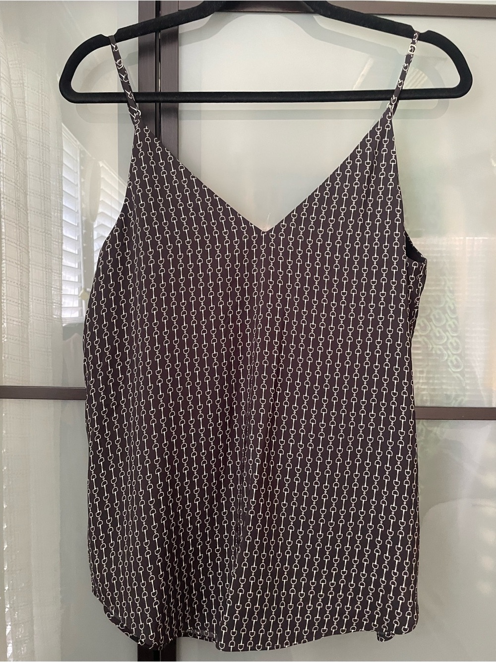 Express Black Chain-Link V-Neck Cami Top